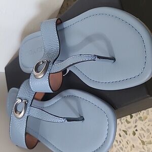 Coach leather blue sandals